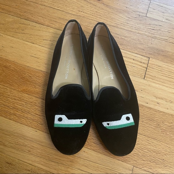 Stubbs & Wootton Shoes - Stubbs & Wootton black velvet loafers size 7